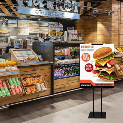 Floor Poster Board Stand, Double-Sided for Board & Foam Sign, Adjustable Metal Sign Holder, Height Up to 82Inches Poster Stand for Display Pedestal Sign Stand (2 Pack Poster Stand) - size: 2 Pack Poster Stand