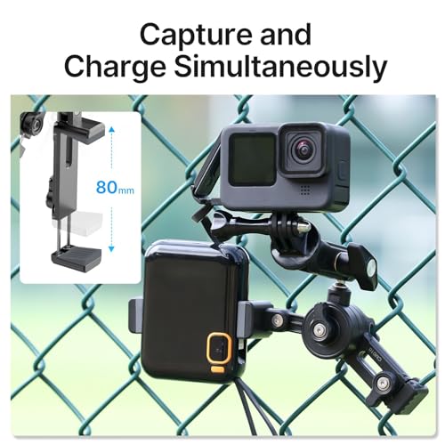 jusmo CM010 Cell Phone Fence Mount Game Changer Mounting Kit for GoPro, iPhone, AKASO, DJI Osmo Action, Insta360, Mevo Start for Recording Baseball Softball Tennis Gamechanger Streaming Kit - style: CM010