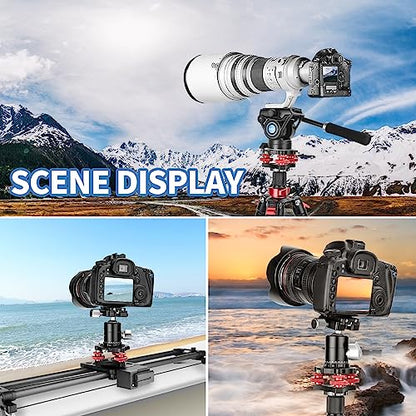 CAVIX Camera Leveler Tripod Leveling Base Tri-Wheel Head for Macro Photography Aluminum w Bubble Level 3 Axis Level with +/-5 Degree Precision Adjustment for DSLR Camera Rotator Panoramic Head LP-64
