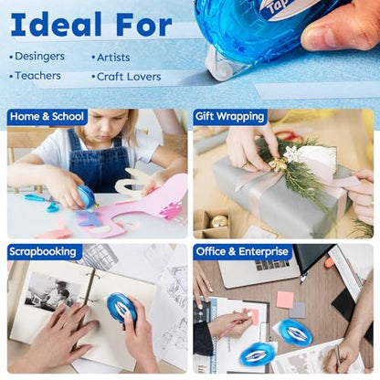 Tmol 4 Pack Scrapbook Tape, 26 Ft x 0.31 in Double Sided Tape Roller, Permanent Adhesive Tape Dispenser Runner, Photo-Safe Glue Tape Roller for Scrapbooking, Crafts and Arts Projects, Smooth & Clean - size: 4 pack