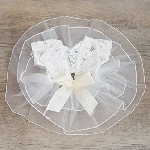 Zeroest Baby Photography Props Lace Hats Outfit Newborn Photo Shoot Outfits Infant Photos Baby Girl Photoshoot - color: Snow White