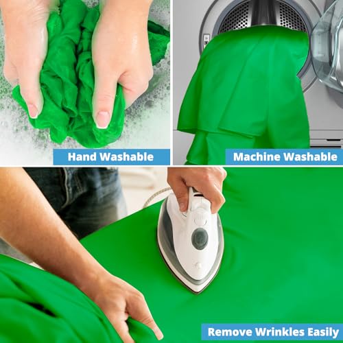 Aimosen 10x10FT Green Screen Backdrop for Photography, Large Background for Zoom Meetings, High Density Polyester Fabric Chromakey Backdrop Curtain for Video Photoshoot Studio Gaming - color: Green