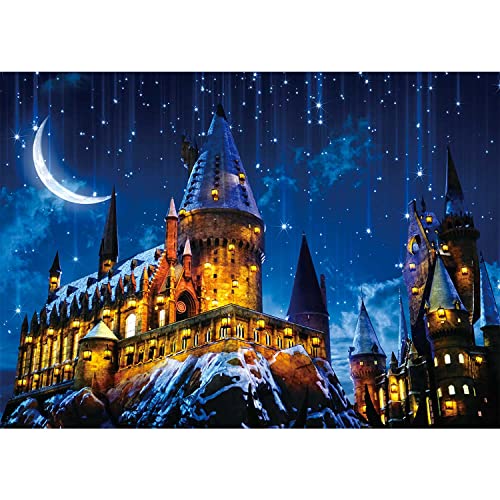 7x5ft Witch Wizard School Magic Castle Backdrop Photography Halloween Night Moon Background Sorcerer Party Banner Decors for Child Kid Portrait Photo Booth Prop SK6218B - color: SK6218, size: 7x5ft