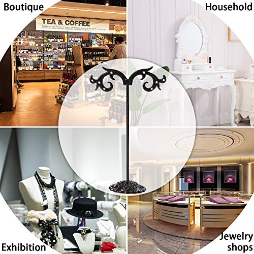 Black Earring Stand Detachable Metal Earring Display Storage Rack for Photography Jewelry Props Show Closet Retail Store Display 3 Pcs, Hook Shape