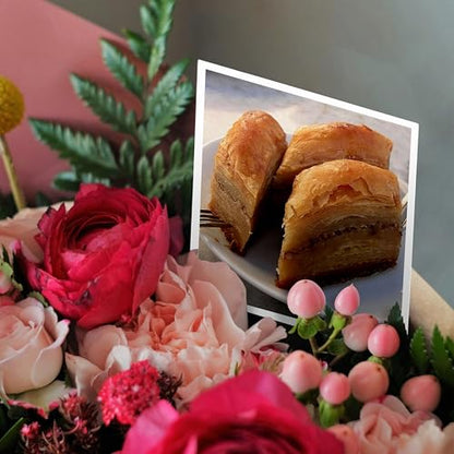 3dRose Greeting Cards - Baklava - baklava, food, forks, kitchen, nuts, pastry, plate - 12 Pack - Photography - Puddings