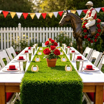 XLX TURF Green Artificial Grass Table Runner for Sport Golf Spring Summer Party Decorations - 12"x120"/10 FT Fake Grass Crafts Table Centerpiece Birthday Wedding Baby Shower Dining - size: 12 x 120 Inches / 1PC