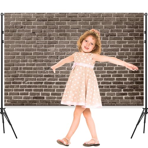 7x5 Ft Brick Wall Party Backdrop，Polyester Fabric Brown Brick Sign Photo Backdrops Background for Halloween Party Wedding Graduation Home Decoration Photo Booth Prop Banner - color: Brown brick backdrop, size: 7x5ft