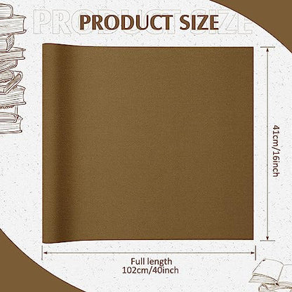 PerKoop Book Cloth for Book Binding 40 x 16 Inch Fabric Surface Paper Backed Bookcover Archival European Durable Strong Bookbinding Supplies Cover Books Album Scrapbooking (Brown) - color: Brown
