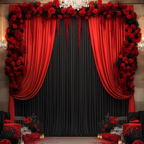 20ftx12ft Black Backdrop Curtain -Wrinkle Free Black Drapes for Birthday Parties, Photography, and Wedding Receptions-4 Panels 5FTx12FT - color: black, size: W5' x H12'(4 panels)