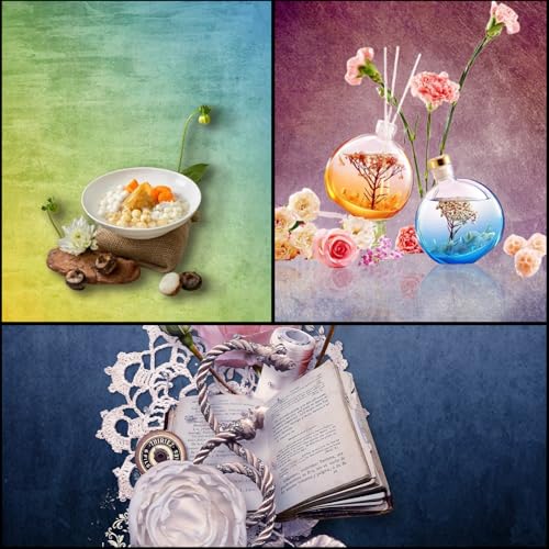 6PCS Non-Wrinkle Product Photography Backdrops: Tabletop Photo Backdrop Gradient Cloth, 31x21in Flat Lay Seamless Props for Food Jewelry Cosmetics - color: gradient