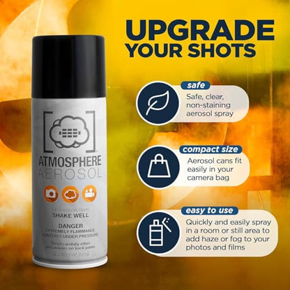 3 Pack Atmosphere Aerosol Haze/Fog Spray for Photography - Safe & Portable Mini Fog Machine Alternative - Smoke and Light Ray Effects Maker for Indoor and Outdoor, No Battery - Made in The USA - size: 3