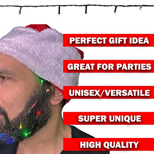 Beard Lights, 18pcs LED Colorful Christmas Clip On Facial Hair Lights for Men in The Holiday Spirit, Great Gift (Multi-Color Beard Light)