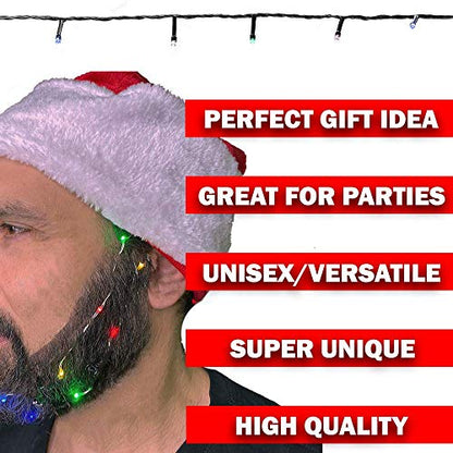 Beard Lights, 18pcs LED Colorful Christmas Clip On Facial Hair Lights for Men in The Holiday Spirit, Great Gift (Multi-Color Beard Light)