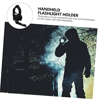 Flashlight Ring Outdoor Tools Handheld Flashlights Tools Gear Stand Film Prop Nylon Flashlight Holder Auxiliary Lighting Tool Adapter Compatible - color: Black