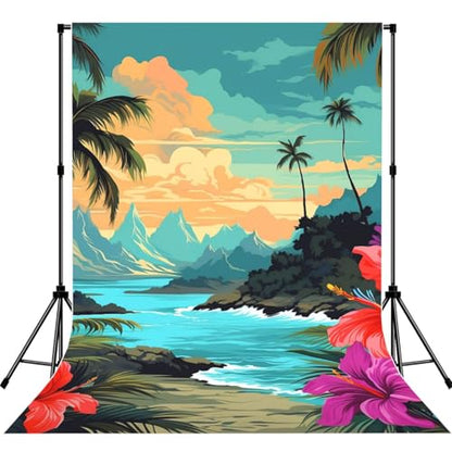 Hello Hawaii Backdrop Background for Photography 5x7ft Photobooth Professional Photo Backdrop Curtains Video Photography Studio Photo Backgrounds Banner Booth Background Screen Parties - color: Hello Hawaii