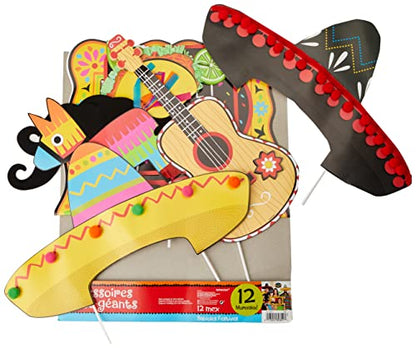 Amscan Fiesta Deluxe Jumbo Photo Props, 12 Pcs