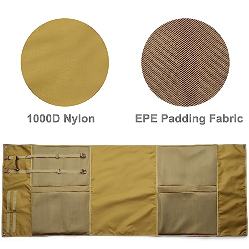 DEYACE Shooting Mats Prone Padded, Extra Large Portable Roll Up Shooting Padded Mat for Range Shooting and Hunting - color: Tan