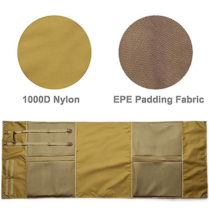 DEYACE Shooting Mats Prone Padded, Extra Large Portable Roll Up Shooting Padded Mat for Range Shooting and Hunting - color: Tan