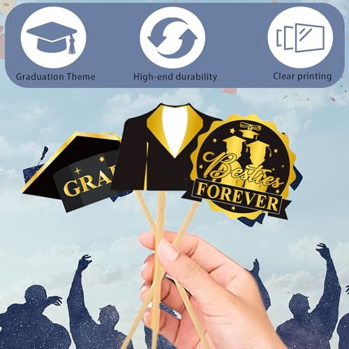 Class of 2026 Graduation Photo Booth Props Set – Assorted Graduation Party Supplies & Decorations for High School/College Commencement & Celebration