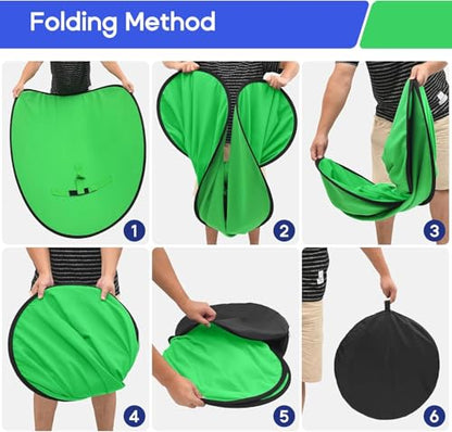 Portable Green Screen Chair, 57 in Greenscreen Backdrop with Stand Double Sided Foldable Green Background, Chroma Key, for Photography Streaming Gaming Photo Zoom Video Chats and Meeting - color: green