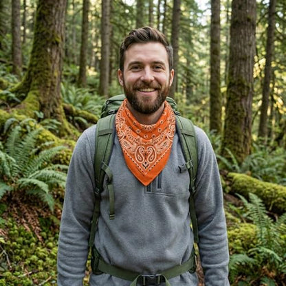 The Peacock Crew Premium Soft Cotton Bandanas Pack for Men and Women Paisley 22 x 22 inches - color: Pack of 10 Orange Slice