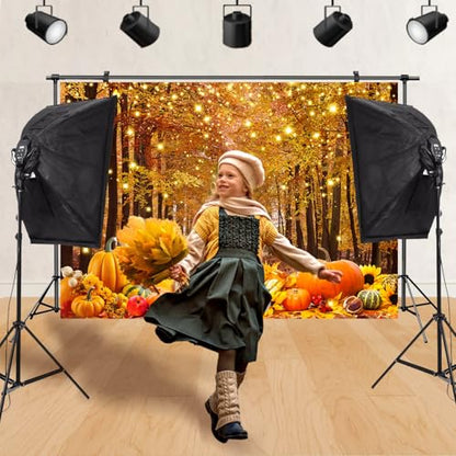 Fall Photo Backdrop Fall Photography Backdrop Thanksgiving Day Friendsgiving Party Decorations Autumn Maple Leaves Pumpkin Background Supplies Farm Harvest Banner 10x8ft - size: 10x8FT