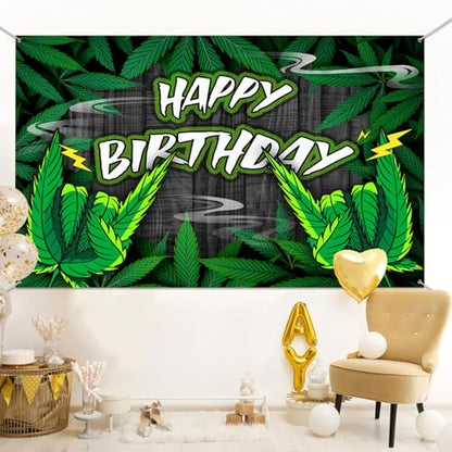 Green Leaves Birthday Backdrop Cool Green Plant Leaves Photography Background Natural Plants Grass Jungle Theme Decor Banner Portrait Photo Booth Studio Props 9x6ft FU052YL - size: 9x6ft