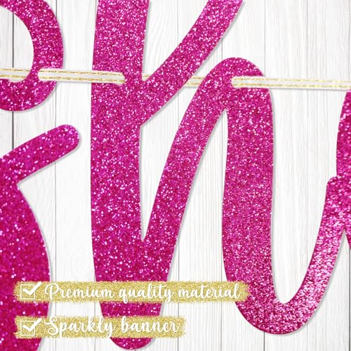 Go Shawty It's Your Birthday Banner, Hip Hop Birthday Party Decorations Supplies, Rap Theme Bday Bunting Sign, Pre-strung, Photo Props (Pink) - color: Pink