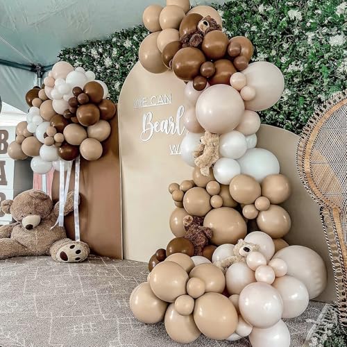 PartyWoo Brown Balloons 100pcs 5 Inch Small Mini Boho Neutral Coffee Tan Fall Latex Balloons for Wedding Baby Shower Gender Reveal Graduation Safari Woodland Birthday Fall Party Decorations Brown-F09 - color: Brown-f09, size: 5 inch