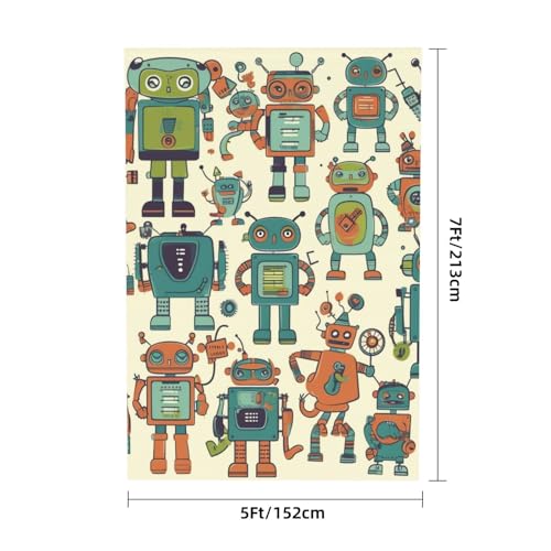 Cute Cartoon Robots Backdrop Background for Photography 5x7ft Photobooth Professional Photo Backdrop Curtains Video Photography Studio Photo Backgrounds Banner Booth Background Screen Parties - color: Cute Cartoon Robots