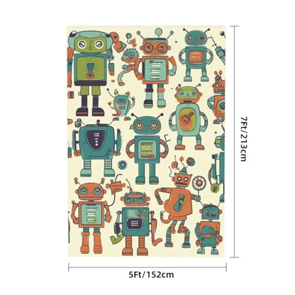 Cute Cartoon Robots Backdrop Background for Photography 5x7ft Photobooth Professional Photo Backdrop Curtains Video Photography Studio Photo Backgrounds Banner Booth Background Screen Parties - color: Cute Cartoon Robots