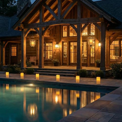Homemory 3" x 6" Waterproof Flameless Candles, Outdoor Indoor Battery Operated LED Pillar Candles with Remote Control and Timer, Plastic, Long Lasting, Set of 6 - size: Set of 6,3"x6"