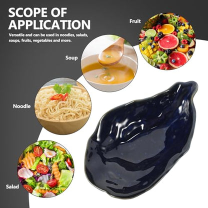 Ceramic Oyster Shell Plate 7.5" Azure Glaze Irregular Fruit Tray Salad Dessert Serving Dish for Kitchen Dining and Food Display