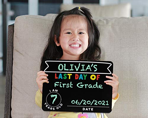 Kate & Milo Reusable Photo Sharing Prop, Back to School Chalkboard Sign to Commemorate The First or Last Day, for Kids, Boys and Girls - style: School Days Chalkboard