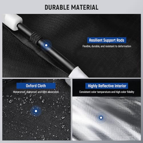 NEEWER 15.7"x15.7" Quick Setup Foldable Softbox Square with Diffusers/Honeycomb Grid/Bag, Bowens Mount Compatible with Godox Aputure 120d Continuous Video Lights Q4 Studio Flash Strobes, NS15S