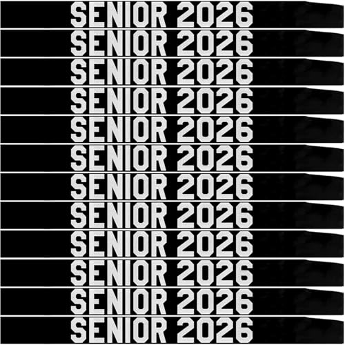 12PCS Senior Sash 2026 Glitter Letter Class of 2026 Graduation Sash Finally Graduated Cheerleader Party Decorations Black Silver - color: Black With Silver