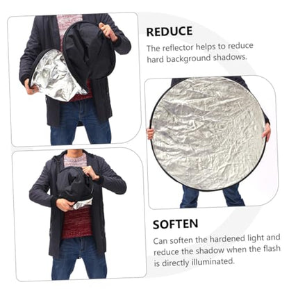 Foldable 5-in-1 60cm Photography Reflective Board and Light Diffuser for Camera Lighting, Portable Photo Reflector for Cosmetics and Jewelry, Outdoor Studio Accessory with Carrying