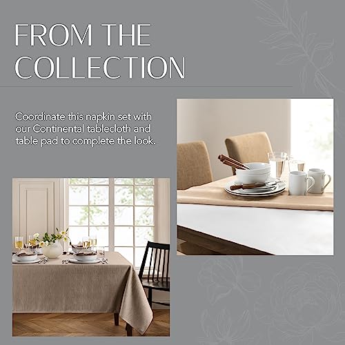 Elrene Home Fashions Continental Solid Texture Water and Stain Resistant Fabric Dining Napkins, Set of 4, 17"x17", Taupe - color: Taupe, size: 17" x 17" (Set of 4)