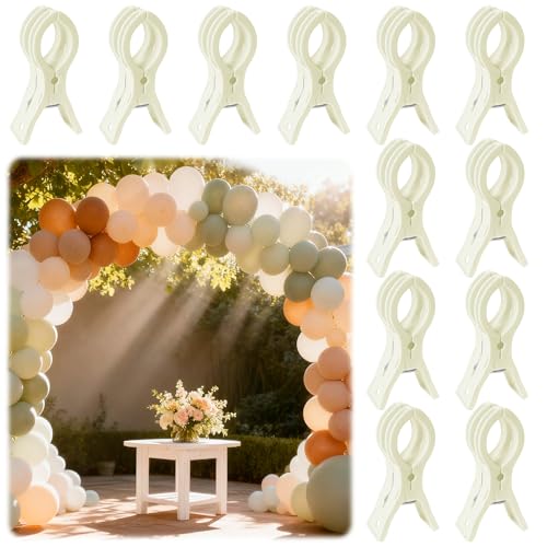 PUGPIU 12 Pack Balloon Arch Clips for Backdrop | Plastic White Spring Clamps | 3.5 Inch Heavy Duty Clip for Backdrop Stand | Birthday Wedding Decoration | Photography Studio | Crafts | Clothing - color: White1