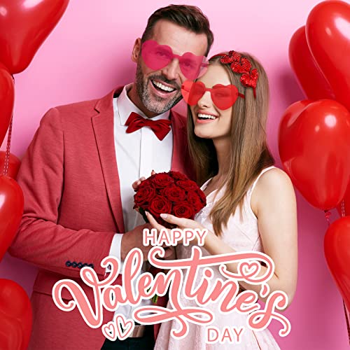 Flutesan 24 Pcs Valentines Day Heart Headbands and Sunglasses Set Red Love Photo Booth Props Women Valentine Party Decor
