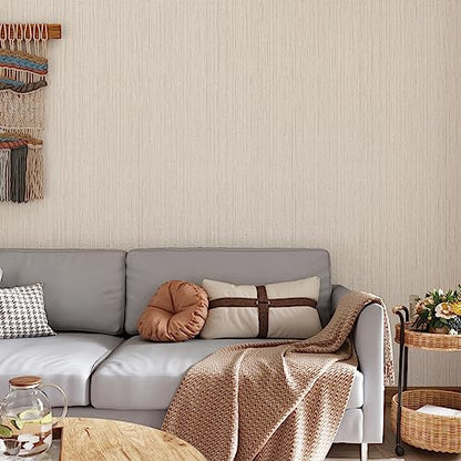 CRE8TIVE Cream White Grasscloth Peel and Stick Wallpaper White Grasscloth Contact Paper Self Adhesive Linen Fabric Wallpaper Removable Grass Cloth Vinyl Roll for Bedroom Bathroom 12"x354" - color: Cream White, size: 12" x 354"