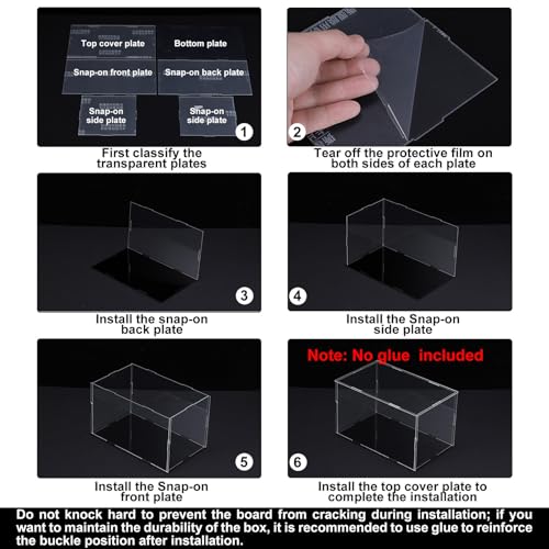 MECCANIXITY Acrylic Display Case Plastic Box Cube Storage Box Clear Assemble Showcase 10.2x8.3x14.1 Inch for Collectibles - size: 10.2x8.3x14.1 Inch