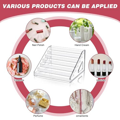4-Tier Clear Acrylic Nail Polish Storage, Holds 32-64 Bottles, Multi-Purpose Nail Polish Rack, Sunglasses, Essential Oils and Cosmetics - size: 4-tier