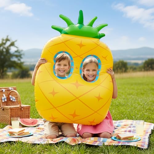 Colingmill 55 Inch Pineapple Photo Frame Inflatable Balloon Decorations Photo Backdrop Booth Selfie Frame Background for Xmas Party Supplies - style: Pineapple
