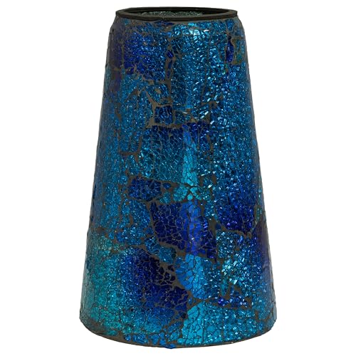 Sunnydaze Glass Gazing Ball Stand for Gazing Globes - Outdoor Mosaic Sphere Holder & Pedestal for Backyard or Patio Decoration - Deep Ocean Swirl - color: Deep Ocean Swirl
