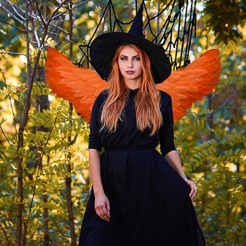 Fairy Wings Angel Feather Wings with Elastic Straps Costume Cosplay Photography Props Halloween Supplies - color: Purple, size: 23.62"X7.87"