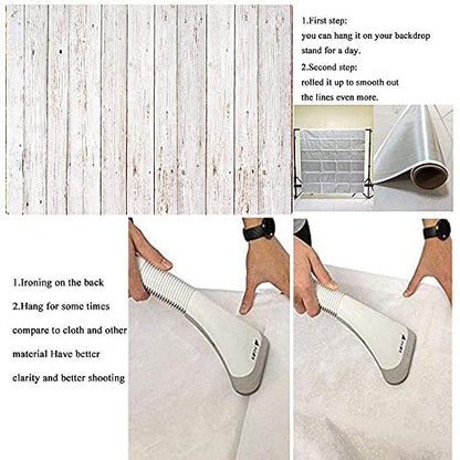 7x5FT Vintage Wood Backdrop Retro Rustic White and Gray Wooden Floor Background for Photography Kids Adult Photo Booth Video Shoot Vinyl Studio Props