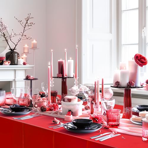 2pcs Red Foil Tablecloth 54*72 Inch Plastic Christmas Carnival Birthday Party Table Cloths Disposable Waterproof Table Cover for Graduation Anniversary Wedding Baby Shower Bridal Party Supplies - color: Red