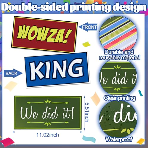 AceOrbit 64 Designs Funny Photo Booth Prop for All Occasion Double Sided 11x5.5'' Photobooth Props Sign Decor DIY Waterproof Selfie Sign for Wedding Graduate Birthday Party Supplies(Classic Style) - style: Classic Style
