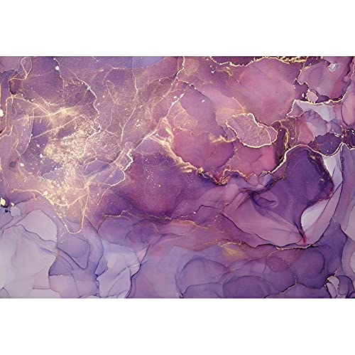 Yeele 10x6.5ft Marble Texture Backdrop Abstract Purple and Gold Luxury Elegant Marble Grain Photography Background for Wedding Bridal Shower Birthday Party Decor Girl Woman Portrait Photo Shoot Props - size: 10x6.5ft